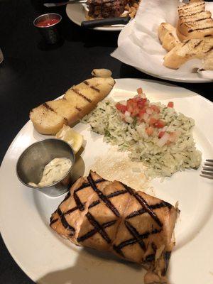 Honey glazed salmon with cilantro rice