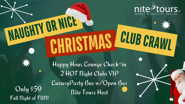 The Holiday's Nite Tours Club Crawls to the hottest night clubs as a VIP in our luxury open bar party buses