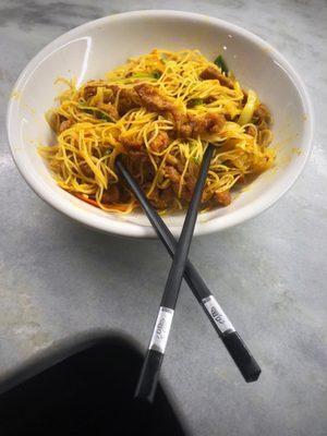 Singapore style noodles with pork....This is amazing.