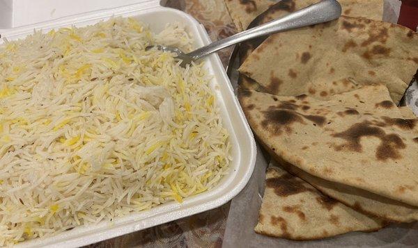 Roti and basmati rice