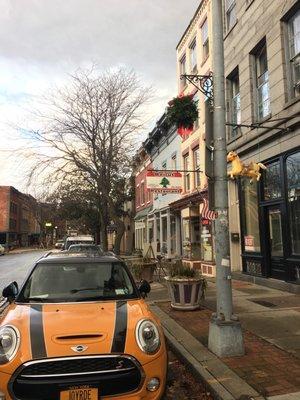 2017 Kissing Balls supplied & Hung by Flowers by Pesha throughout the Downtown area