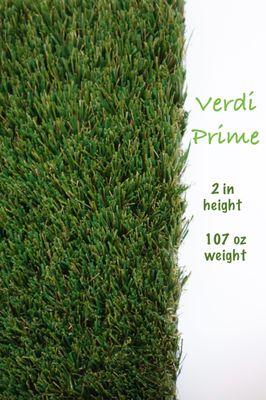 Upgrade your outdoor space with VerdiPrime 107, our high-end artificial turf featuring a 2" pile height and 107oz total weight.