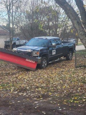 Truck with snow plow