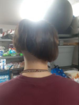 This is the haircut Giselle gave me, fire her immediately or your business will suffer the consequences.