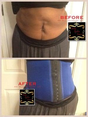 Waist training before and after picture. Order online