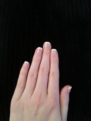 Gel manicure with French tips