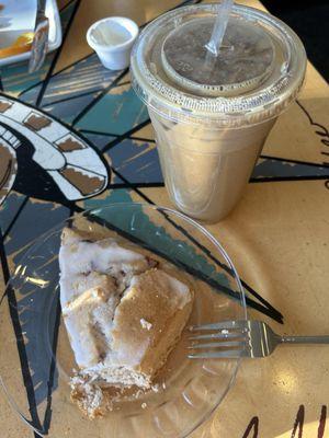 Vanilla & Strawberry Scone and Oatmilk Latte