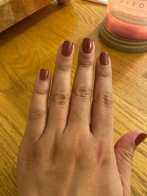 My end of summer manicure with a berry colored polish!