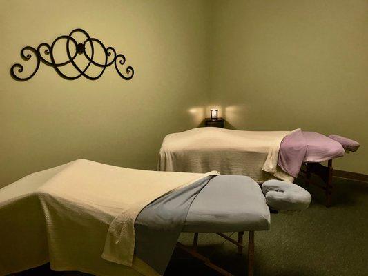 Couples massage therapy room