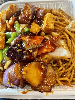 Eggplant and Tofu in Garlic Sauce dinner