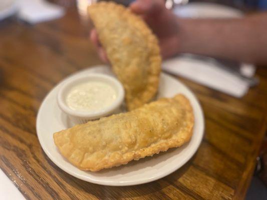 Empanadas de Carne with garlic aioli