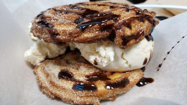 Churro icream sandwich