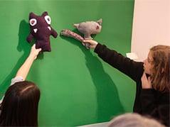 Making a short feature film with our creatures! Ready for "Creature Features!" summer camp at Bull's Eye Studio SF!