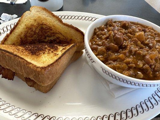 Texas Grilled Cheese with Bert's Chili