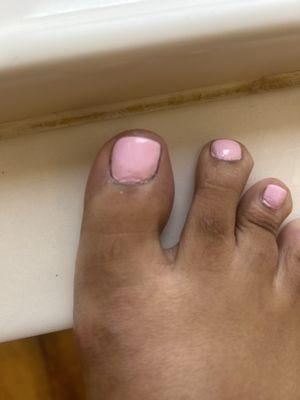 This was the worst paint job I've ever had in my life. I went yesterday June 9, 2023 to get my pedicure and I came back today June 10, 2023