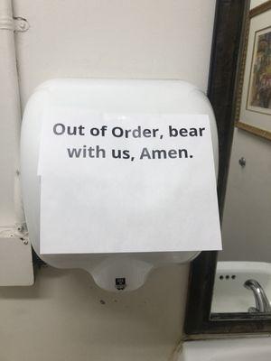 hand dryer sign