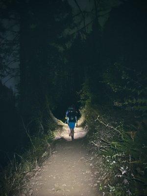 Matt and friends on an all-night trail run.