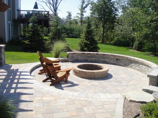 Patio with Built In Fire Pit