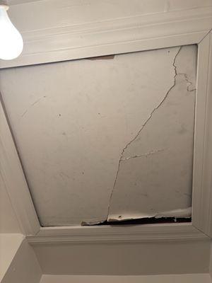 Cracked attic door