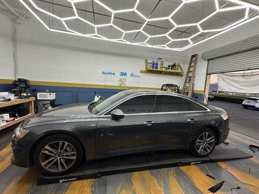 Another shot of the fully tinted Audi in ceramic 5% all around.