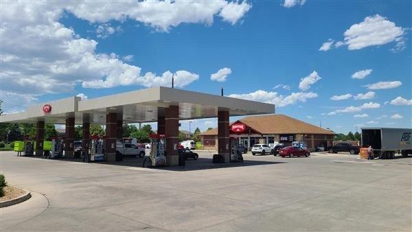 Gas pumps at a Maverik convenience store in Greeley, Colorado.