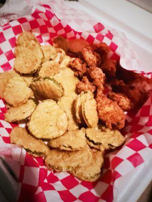 Fried pickles and chicken nuggets