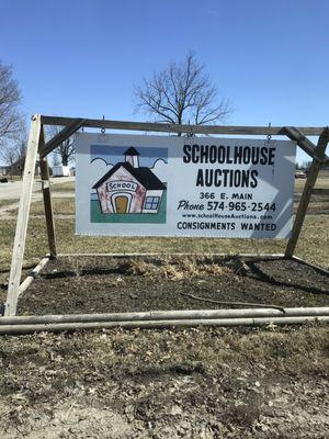 Signage in front of the auction