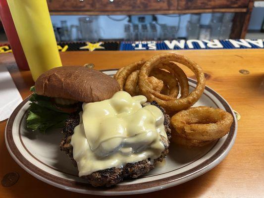 Mushroom and Swiss burger