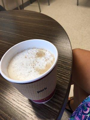 Cappucino at the customer lounge