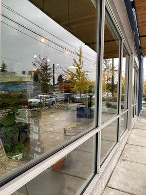 Post new build coffee shop window cleaning. Getting construction debris off of windows can be tough! But we are up for the challenge.