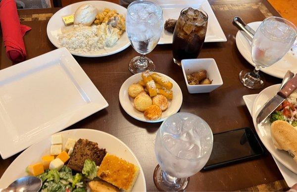 Appetizers and side dishes on the table