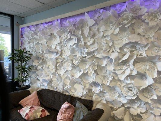 Beautiful paper flower wall