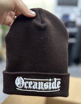 Love the new Oceanside beanies! Get your city embroidered!