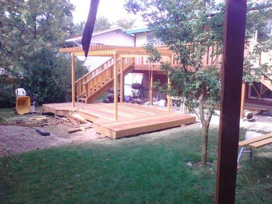 Redwood deck with pergola-location salt lake city, Utah