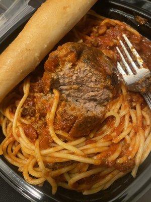 Spaghetti and Meatball with Meat Sauce - the way it is intended to be served.  Delicious!!!