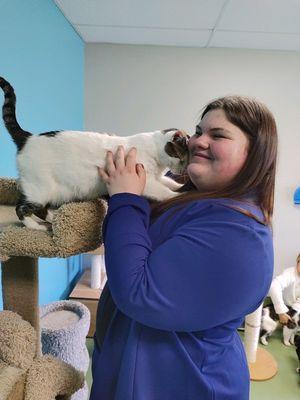 Volunteer and Cuddle time with the kitties after church! I love being a volunteer with lFAW!!!