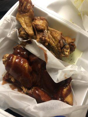 Bbq wings and lemon pepper wings