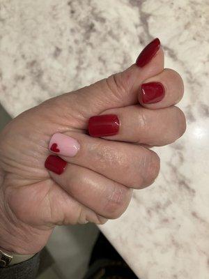 My valentine nails from Linda at 4 Seasons Nails and Spa