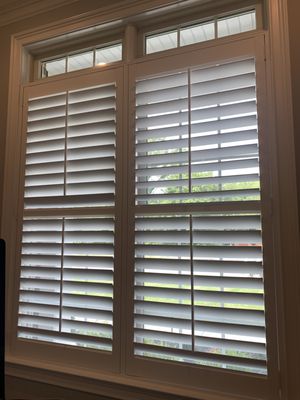 Plantation shutters and open top windows