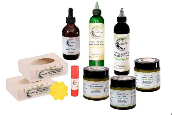 Divine Energy Healing:
 Soap
 Hair and Body wash
 Healing 911 creme and more located at:
 
 https://www.lenil-go.com/