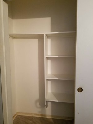 Custom shelving in a customer's laundry room.  Included 2 large closets  (a)