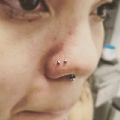 Double nostril piercing