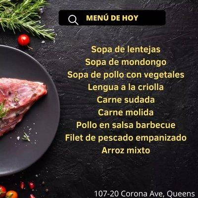 menú de hoy bravos carnicería