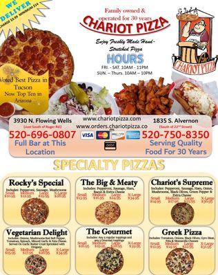 Specialty Pizza Menu