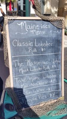 They have classic lobster rolls, lobster mac and cheese, whoopie pies, & soda, & soup sometimes.