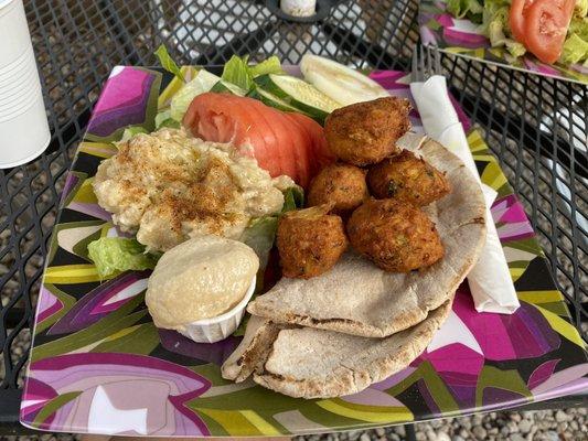 Falafel with Eggplant sandwich