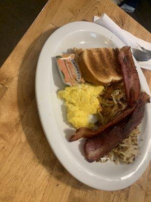 Bacon and eggs kids plate