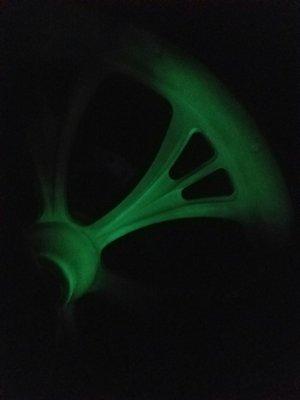 The powder coat does glow in the dark