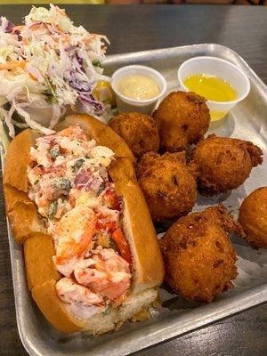 Lobster Roll, Hushpuppies and Coleslaw