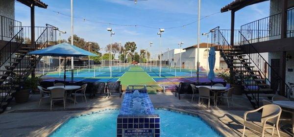 Spa by the pickleball courts